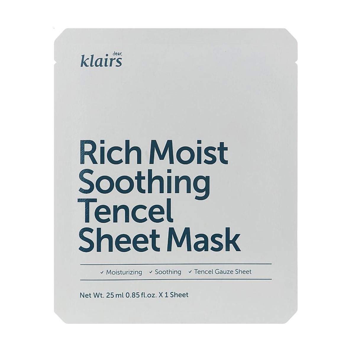 Зволожувальна тканинна маска для обличчя Dear Klairs Rich Moist Soothing Tencel Sheet Mask, 25 мл
